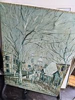 Full view of the canvas street scene painting