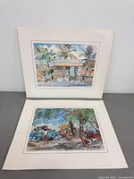 Both Jill Walker matted prints side by side showing overall size and mats