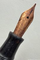 Close-up of 14K rose gold nib showing Parker imprint