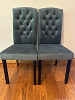 Front view of both velvet dining chairs
