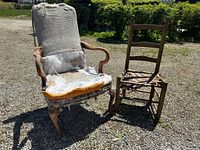 front view showing both damaged chairs