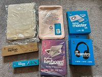 Group shot of all seven packaged items