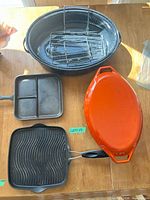 Group shot of all four cookware pieces showing sizes and colors