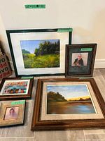 Group shot of all five framed artworks