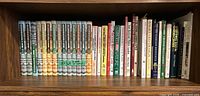 Entire shelf showing all 36 books