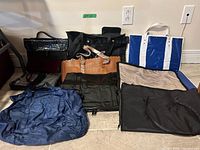 Group shot of all eight bags laid out