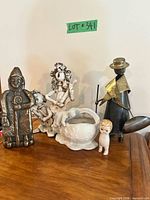 All five items grouped on tabletop