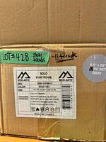 Manufacturer label on box showing Mod-Arte Solo stair treads, size, color and quantity