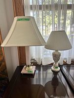 Both lamps side by side showing overall size and shades