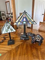 Group shot of all three lamps on table