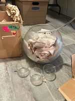punch bowl with ladle, three cups, box visible