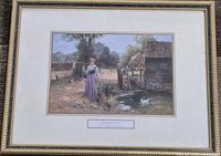 Overall view of framed print with mat and frame