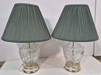 Both Meredith table lamps side by side showing full condition