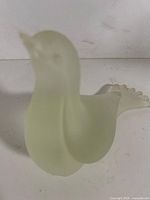 Frosted satin glass dove figurine angled front view