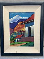 Framed oil painting full view