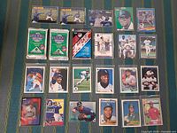 Overall view of all cards and packs laid out