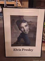 Full view of framed Elvis Presley print