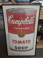 Full view of framed Campbell’s Soup poster