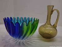 Bowl and pitcher side by side