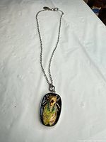 Full view of necklace showing chain length and pendant