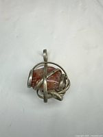 Front view of wire-wrapped pendant