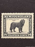 Front view showing stamp design and denomination