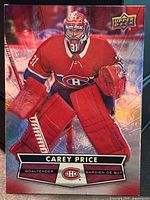 Front of Carey Price Upper Deck Tim Hortons card