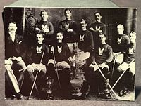 Front of card displaying Montreal AAA team photo and trophy