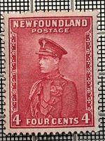 Front of rose 4¢ Newfoundland Prince of Wales stamp