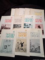 All ten Ontario History issues laid out to show covers
