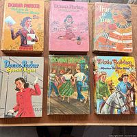All six hardcover books laid out showing covers