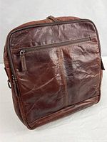 Front view showing entire backpack and front zip pocket