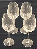 Full set of four Waterford crystal goblets