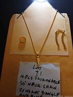 Overview of necklace, pendant, bracelet and ring