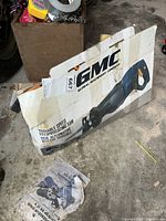 GMC reciprocating saw box displaying product image and brand