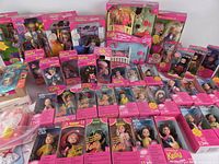 Overall view of 40+ boxed Kelly dolls, friends and playsets