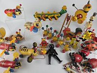 Group shot showing entire assortment of pull toys