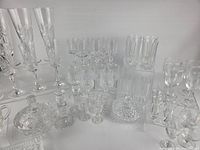 Full lot view showing all crystal stemware, tumblers, bowls, trays and holders