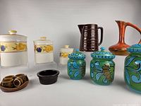 Group shot showing all pottery pieces for scale and condition