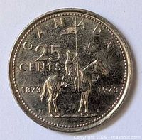 Reverse side with Mountie and dates 1873-1973