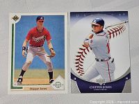 Fronts of both Chipper Jones cards