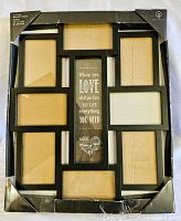 Front of sealed collage frame showing layout and capacity