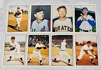 All eight photo cards laid out