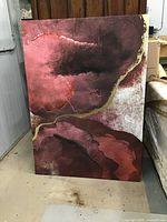 Front view of abstract canvas painting