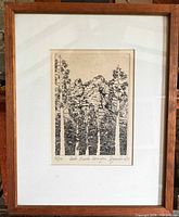 Full view of framed print with wood frame and mat