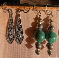 Filigree pair and bead pair close-up