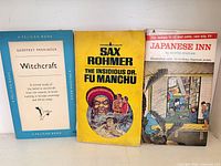 Front covers of three representative books: Witchcraft, The Insidious Dr. Fu Manchu, Japanese Inn