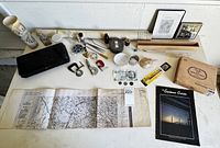 Overall view showing entire assortment on table