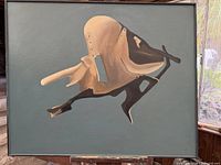 Frontal view of entire painting within frame