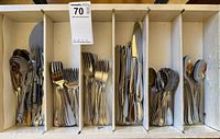 Flatware sorted in drawer organizer